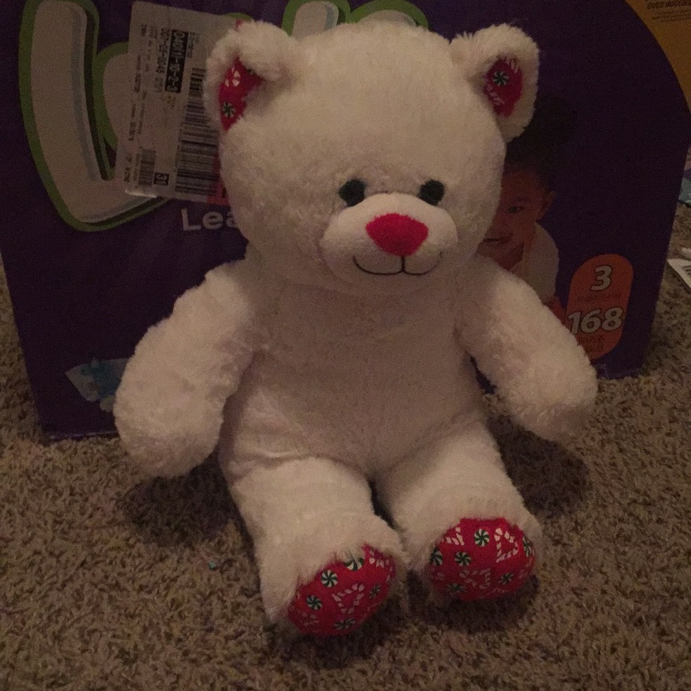 White Build A Bear, holiday bear edition